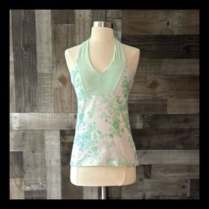Lululemon halter top size 4 athletic pastel floral Softgirl activewear workout